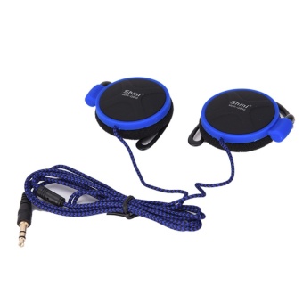 Gambar 3.5mm Ear Hanging Type Earphone Super Bass Headset With Mic ForMobile Phone Blue   intl