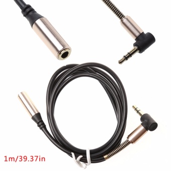 Gambar 3.5MM Jack 90 Degree Right Angle Male To Female Audio Stereo AuxCable Cord 1M   intl