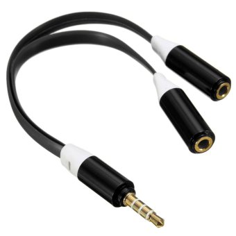 Gambar 3.5mm Male to 2 Dual Female Jack Splitter Headphone Y Audio Adapter Mp3 Cable