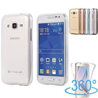 Gambar 360 Degree Full Body Front and Back Cover Non slip Shock AbsorptionProtective Skin Shell Transparent Soft TPU Case for Samsung GalaxyJ3 (2016) J310   intl