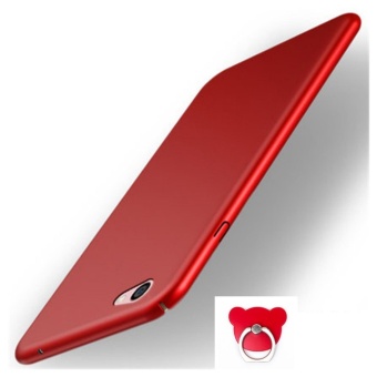 Gambar 360 matte ultra tipis PC hard menutupi case untuk Oppo F3 Plus (Red+ menanggung Ring