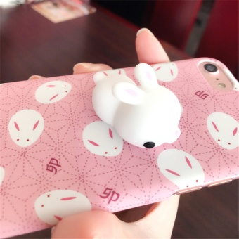 Gambar 3D Soft Silicone Cute Cat Kitty Rabbit Squeeze Lovely PressureReduce Phone Housing Squishy Phone case Covers For OPPO R9 PlusHandphone Casing   intl