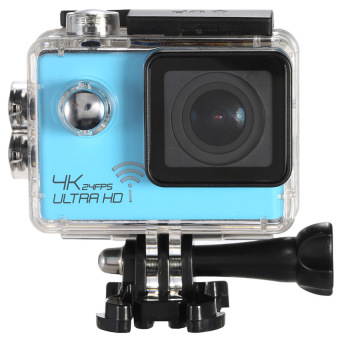 4K 24FPS 1080P 60FPS Full HD DV 16MP 2.0” Screen Wifi Waterproof 30M 170° Wide Angle Outdoor Action Sports Camera Camcorder Digital Cam Video Car (Blue)  