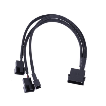 Gambar 4pin IDE Molex to 3 Port 3Pin 4Pin Cooler Cooling Fan SplitterPower Cable (Black)   intl