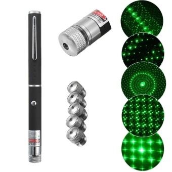 Gambar 5 In 1 Green Beam Laser Lazer Pointer Pen Light Beam High Powerful 5mW 532nm   intl