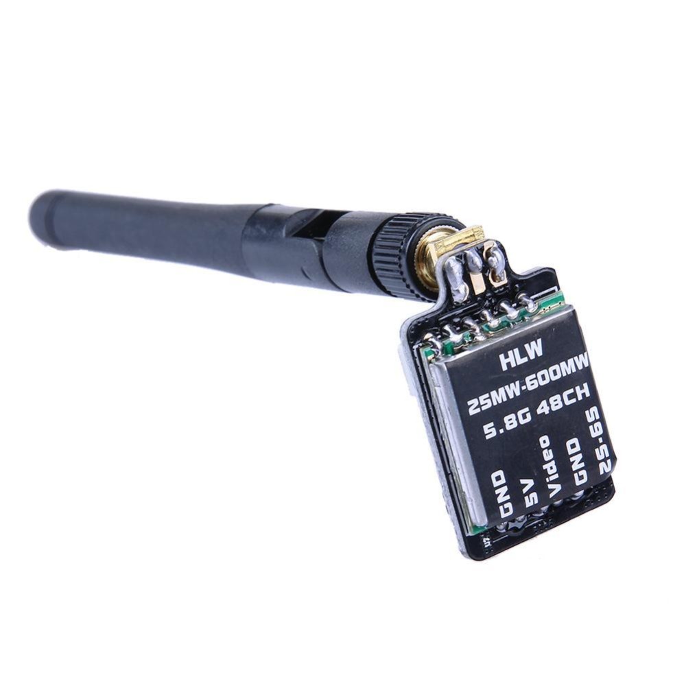 5.8G 48CH 5V 25MW/600MW Switchable AV Wireless FPV Transmitter For FPV(Black)-Bent Internal Needle - intl