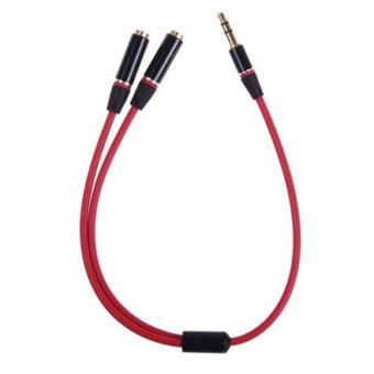 Gambar 5mm Stereo Headphone Audio Male To 2 Female Y Splitter Cable Adapter Plug Jack   intl