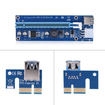 Gambar 60cm PCI   E Check 1 x untuk 16x 6 Pin ekstensi Cord grafis kartu adaptor