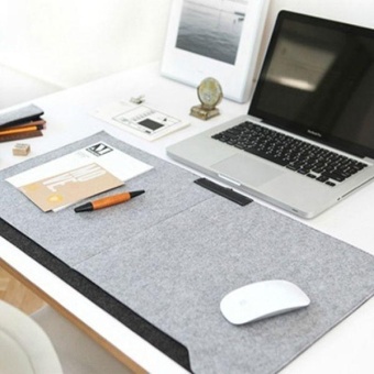 Gambar 640 * 330 mm Warm Double layer Multifunctional Office Desktop MousePad With Pen Holder   2 Pockets   intl