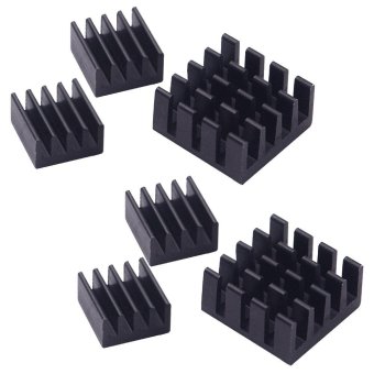 Gambar 6Pcs Portable Aluminum Heatsinks Cooler Set Cooling Kit forRaspberry Pi 2 3 Model B+ Black   intl