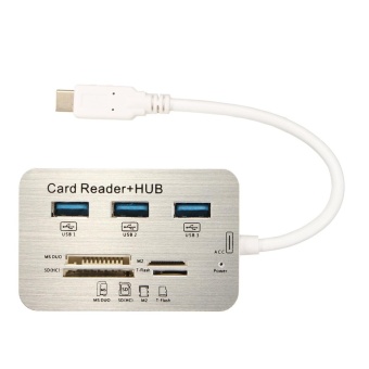 Gambar 7 in1 USB Type C To USB 3.0 Hub USB 3.1 MS M2 SD TF Card Reader Hub For Macbook   intl