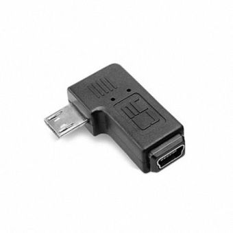 Gambar 9 mm L konektor 90 derajat miring kiri Micro USB 2,0 5Pin USB Minilaki laki ke perempuan ekstensi USB
