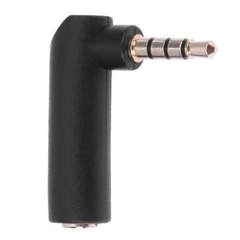 Gambar 90 Degree 3.5mm 4Pole Audio Stereo Male to Female ExtensionAdapter(Black) 1 pc   intl