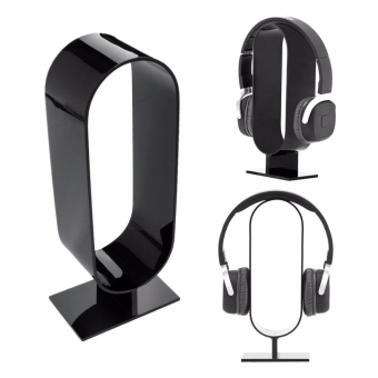 Gambar Acrylic Headphone Headset Earphone Modern Stand Desk Hanger Holder Display Rack   intl