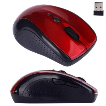 Gambar Adjustable 1600DPI 2.4G Optical Wireless Mouse Mice For Laptop PCRed   intl