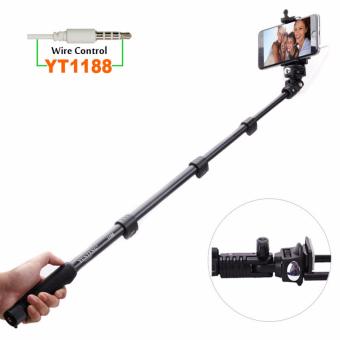 Gambar Aimons Tongsis AUX Kabel Yunteng YT 1188   Selfie Stick Monopod with build in AUX Cable and Phone Clip  Hitam