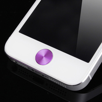 Gambar Aluminium putaran tombol Home melindungi stiker untuk Apple iPhone 4 4S 5