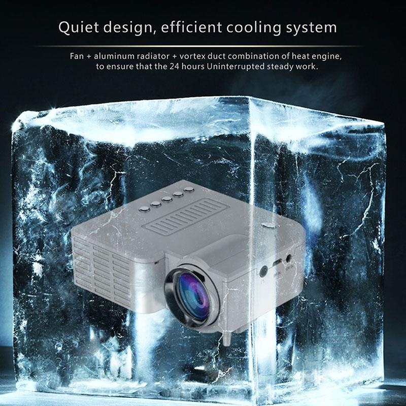 Arcic Land Home Theater Multimedia Mini HD LED LCD Proyektor dengan AV HDMI White EU Plug-Intl