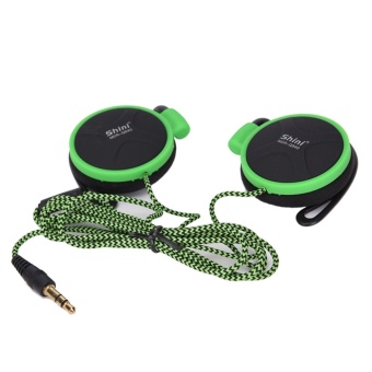 Gambar Arrival 3.5mm Ear hanging type earphone Super Bass Headset with Micfor Mobile Phone Green   intl