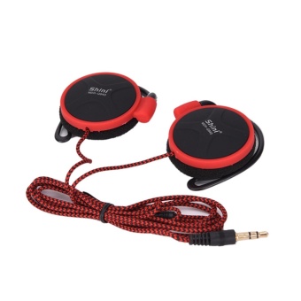 Gambar Arrival 3.5mm Ear hanging type earphone Super Bass Headset with Micfor Mobile Phone Red   intl