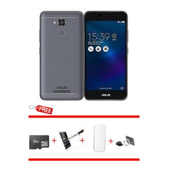 Asus Zenfone 3 Max ZC553KL 3/32 4G + Tempered Glass + I-ring + JellyCase + MMC 16GB Class 4 - Grey  