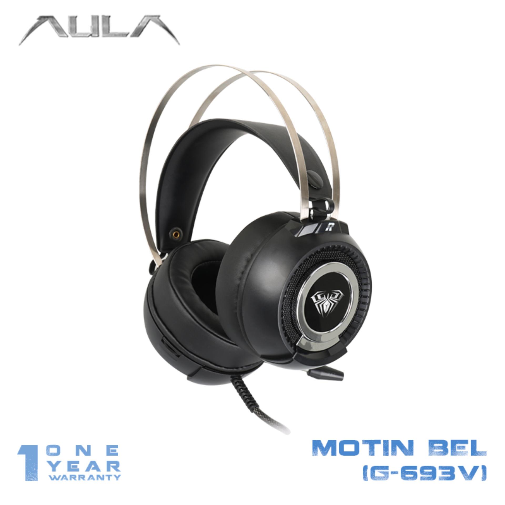 AULA Motin Bell Vibrate Gaming Headset Power USB LED Light - Hitam