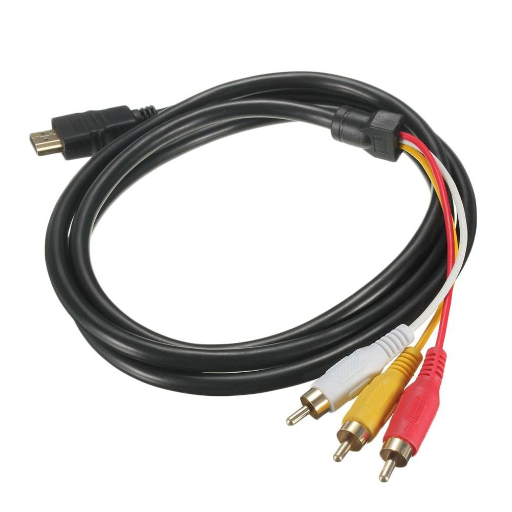 BAIK 5 Kaki 1.5 M 1080 P HDTV HDMI Male untuk 3 RCA Audio Video AV Kabel Adaptor Kabel- INTL