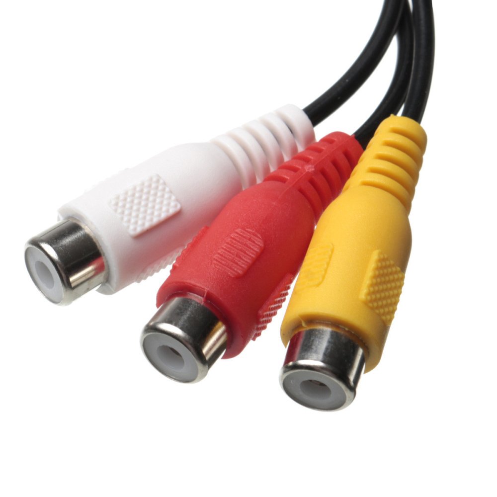Baru 3 RCA dari pejantan untuk 6 betina pembelah audio RCA dari steker TV DVD adapter video kabel AV