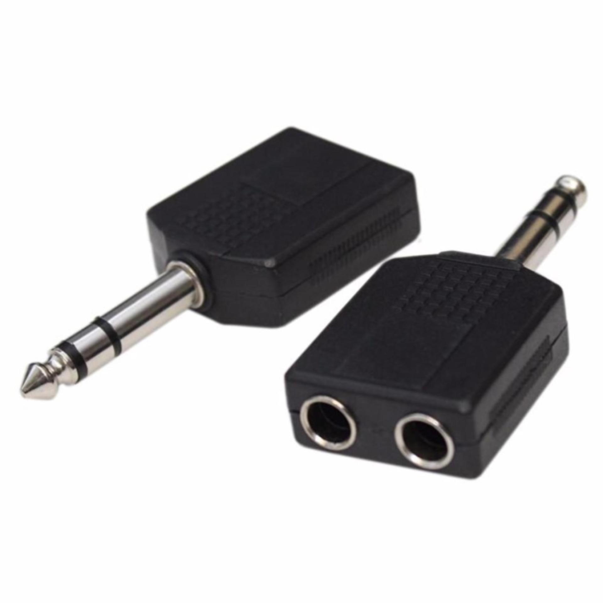 Best Jack Audio Besar 6.3 mm Splitter Spliter Stereo - CON-AV635M2635F-ST