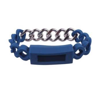 Gambar Black Silicone Wrist Watch Band Metal Strap Bracelet For FitbitAlta L   intl