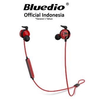 Gambar Bluedio AI HipHop Sports Bluetooth headset Wireless earphone in earearbuds Built in Mic Sweat Proof   Merah