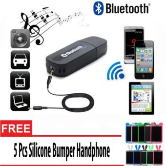 Gambar Bluetooth Audio Receiver Adapter Music For Speaker 3.5mm Stereo + 5 Pcs Bumper Hp