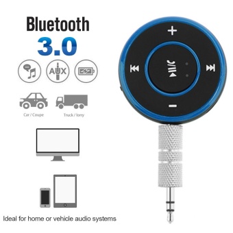 Gambar Bluetooth Receiver Hands free Car Kits 3.5mm Stereo Bluetooth Audio Receiver Blue for Music Streaming Home Car Audio System Use   intl