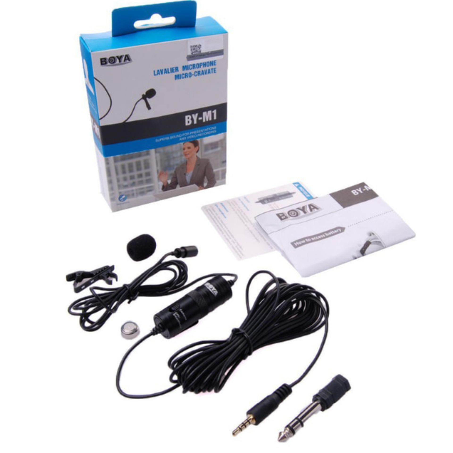 BOYA BY-M1 Clip-On Omnidirectional Lavalier Microphone 3.5mm Jack Microphone for iPhone iPad iPod Android DLL