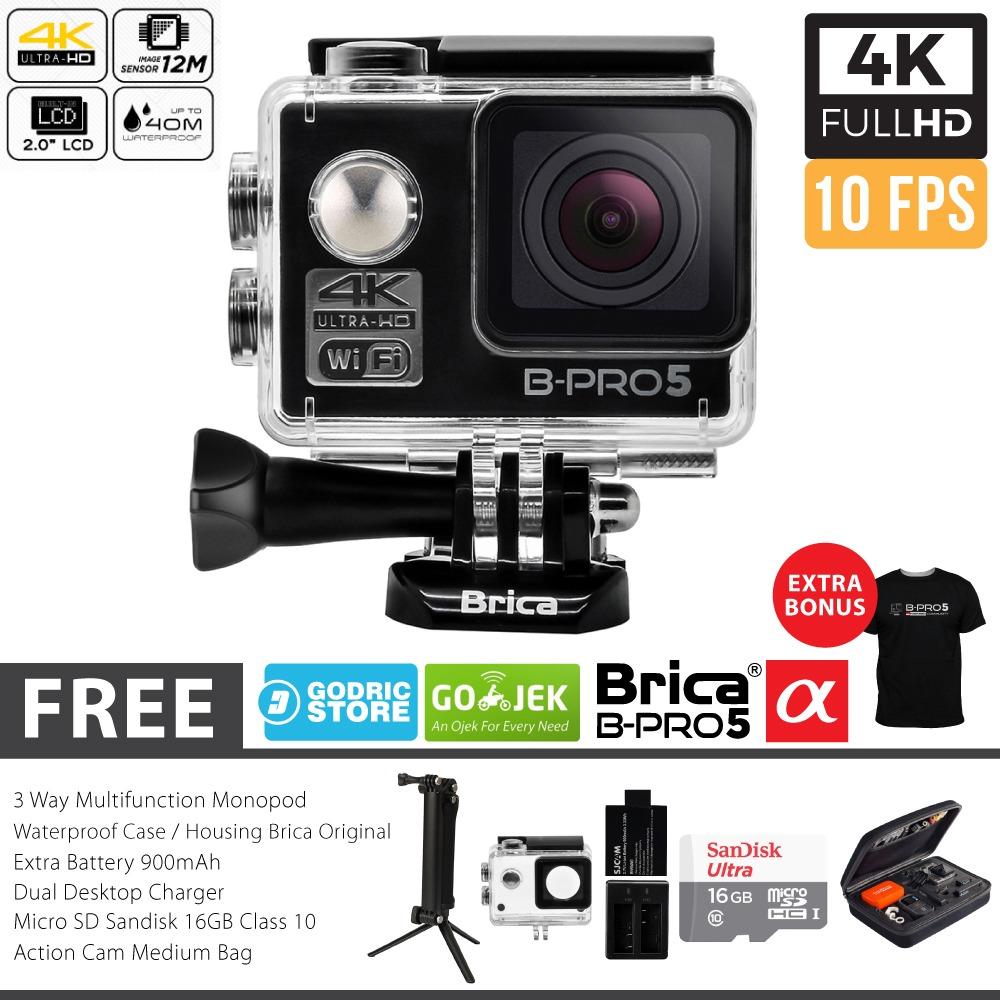 BRICA B-PRO 5 Alpha Edition Paket Combo 3-Way Extreme Full HD 1080p Wifi Action Camera - Hitam