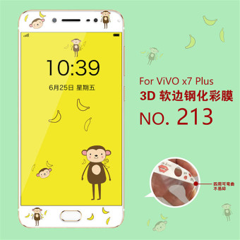 Gambar Bulan x7plus vivox7plus layar penuh penutup kartun ponsel warna pelindung layar pelindung pelindung layar