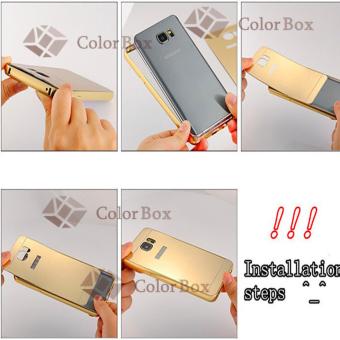 Gambar Bumper Mirror Samsung Galaxy Grand Prime Backcase Samsung G530Alumunium Metal Sliding Hardcase Samsung G530 Gold