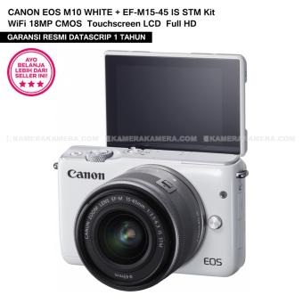 CANON EOS M10 WHITE + EF-M15-45 IS STM Kit Wifi 18MP CMOS Touchscreen Lcd Full Hd (Datascrip)  