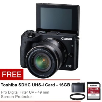 Canon EOS M3 Kit (EF-M15-45 IS STM) - Black + Full Package  