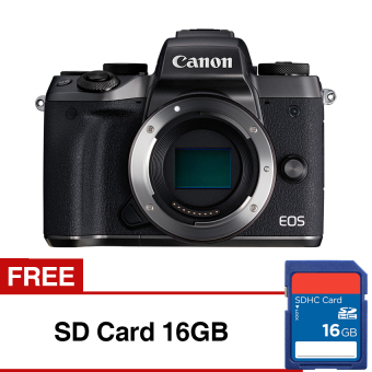 Canon EOS M5 Kamera Mirrorless Body Only - 24.2MP - Hitam + Gratis SD Card 16GB  