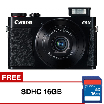 Canon Powershot G9 X - 20.2MP - Hitam + Gratis SDHC 16GB  