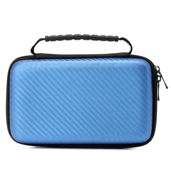 Gambar Carbon Fiber EVA Hard Carrying Case Cover Handle Bag For Nintendo New 2DS LL XL blue   intl
