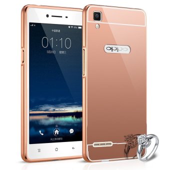 Gambar Case Aluminium Bumper Mirror for OPPO F1 Selfie Expert   Rose gold