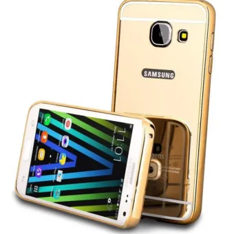 Gambar Case Aluminium Bumper Mirror For Samsung Galaxy J7 Prime   Gold