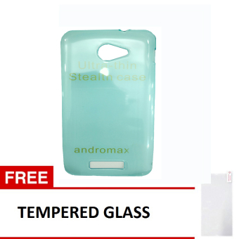 Gambar Case Andromax A Ultrathin Aircase  Hijau Transparan + Tempered Glass