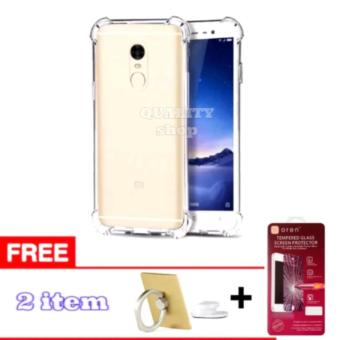 Gambar Case Anti Crack for Xiaomi Redmi Note 4X TPU Softcase (Clear) + Free Tempered Glass + Ring Handphone Universal NU0403