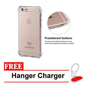 Gambar Case Anti Shock   Anti Crack Elegant Softcase for Apple Iphone 5  5S   5SE   Clear + Free Hanger Charger