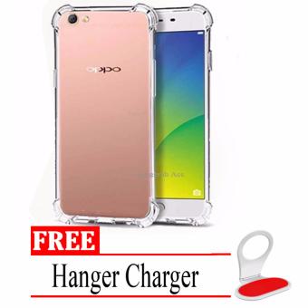 Gambar Case Anti Shock   Anti Crack Elegant Softcase for Oppo F3   A77  Clear + Free Hanger Charger