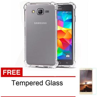 Gambar Case Anti Shock   Anti Crack Elegant Softcase for Samsung Galaxy J2  J200   J2 2015   4G LTE   Clear + Free Tempered Glass