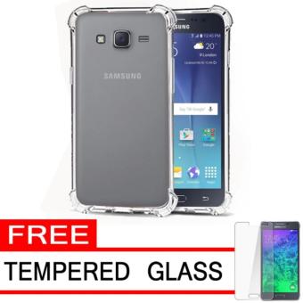 Gambar Case Anti Shock   Anti Crack Elegant Softcase for Samsung Galaxy J52015 (J500)   White Clear + Free Tempered Glass